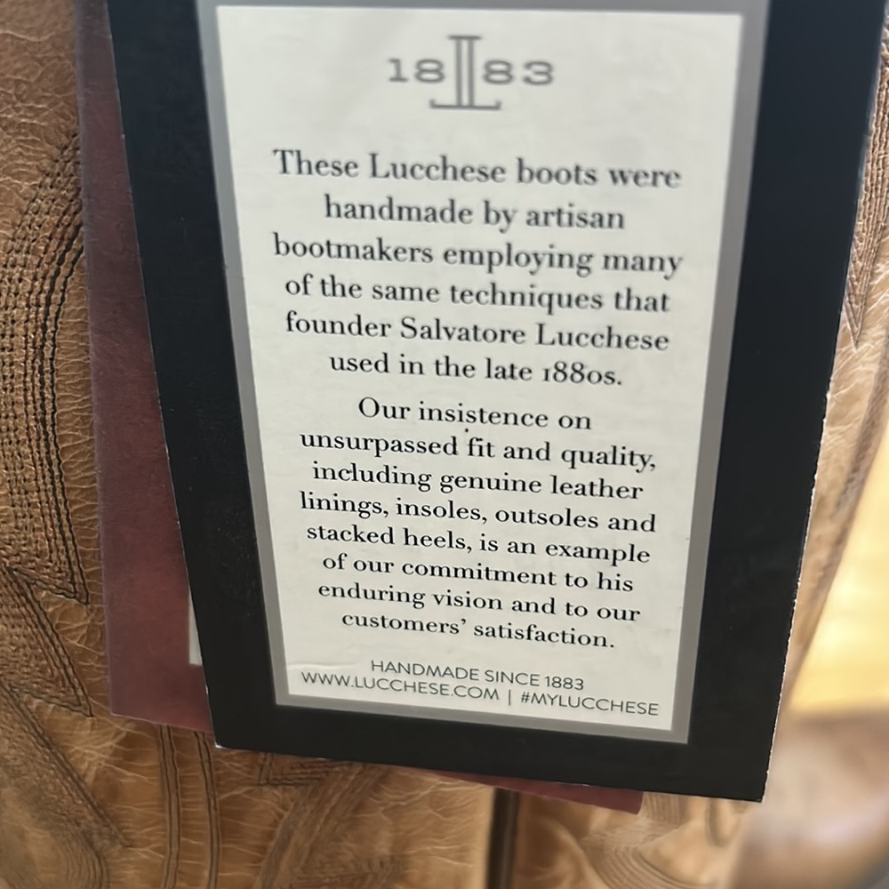 LUCCHESSE COWBOY LADIES BROWN LEATHER HEELED BOOTS - Picture 4 of 9